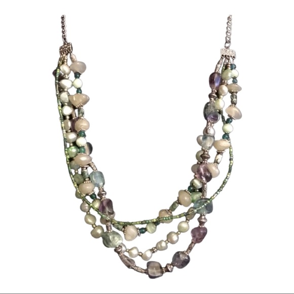 Hand crafted 4 strand Gemstone Necklace - Picture 2 of 4